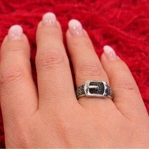 925 Italian Silver Buckle Ring